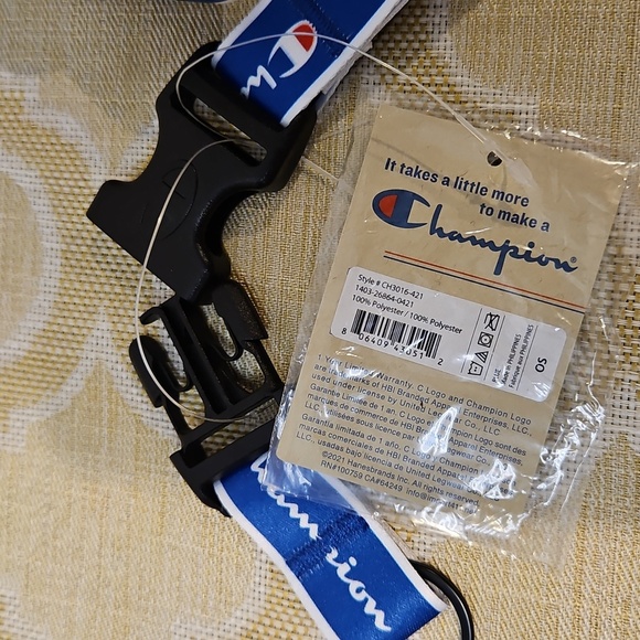 Champion Royal Blue And Red Logo Lanyard NWT - Picture 2 of 2